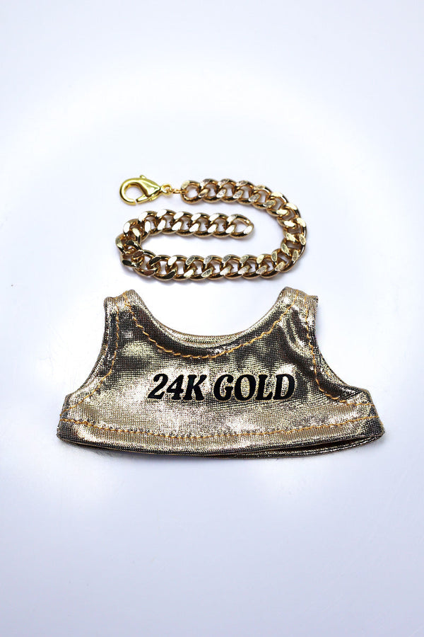 24 Karat Gold Monster Doll Crop Tank- Gold