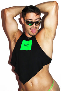Babe Halter Crop Tank-Black