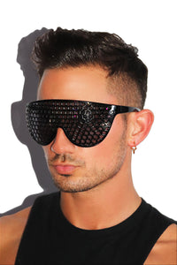 Beehive Cutout Sunglasses- Black