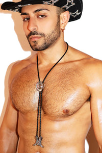 Cowboy Bolo Chain Necklace - Silver