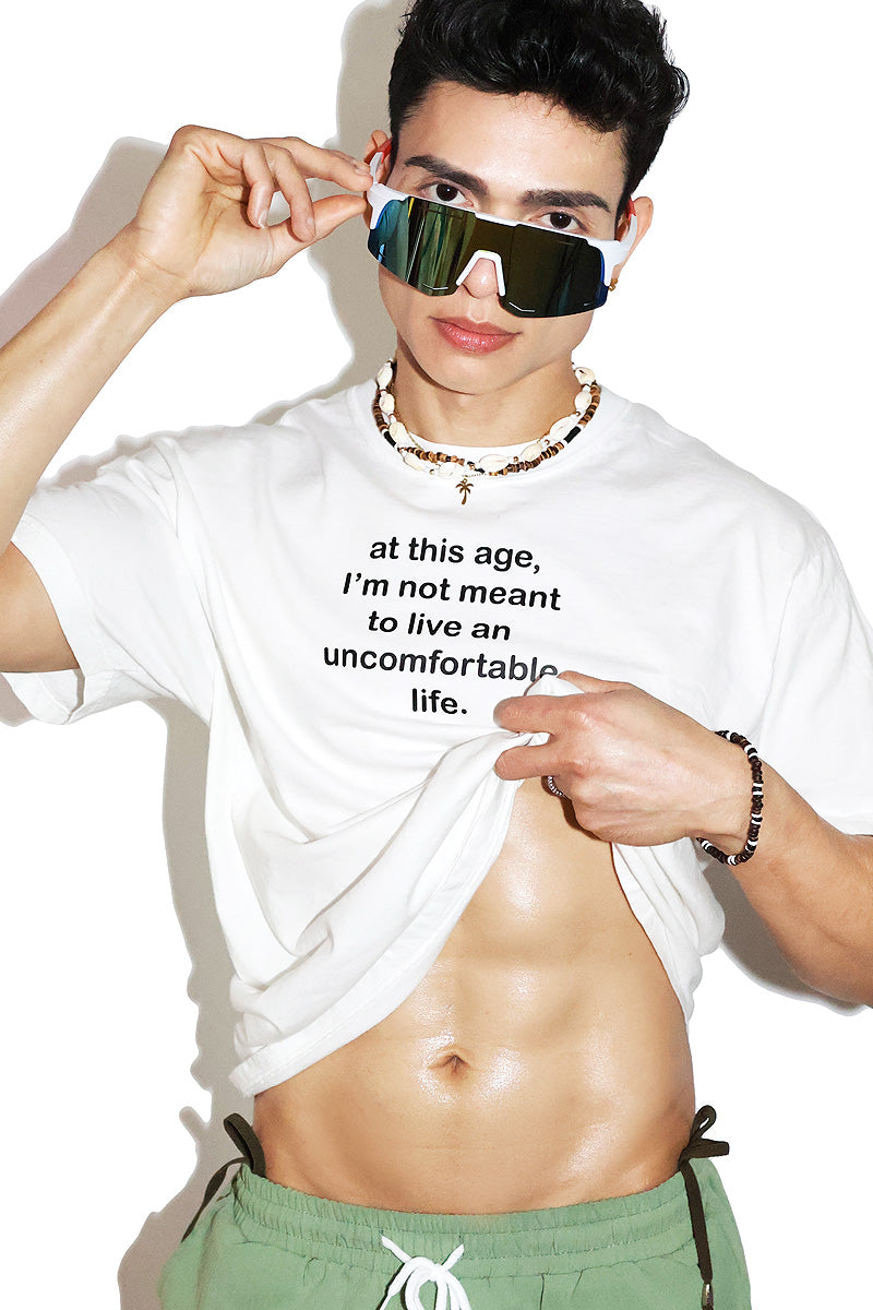 Uncomfortable Life Vintage Tee-White