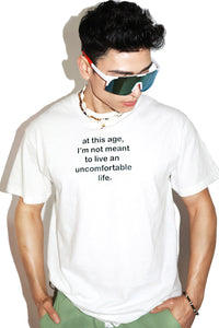 Uncomfortable Life Vintage Tee-White