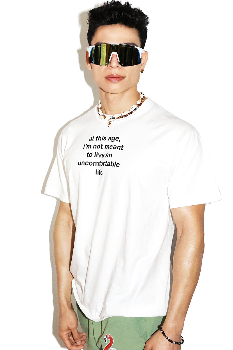 Uncomfortable Life Vintage Tee-White