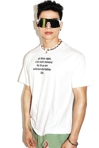 Uncomfortable Life Vintage Tee-White