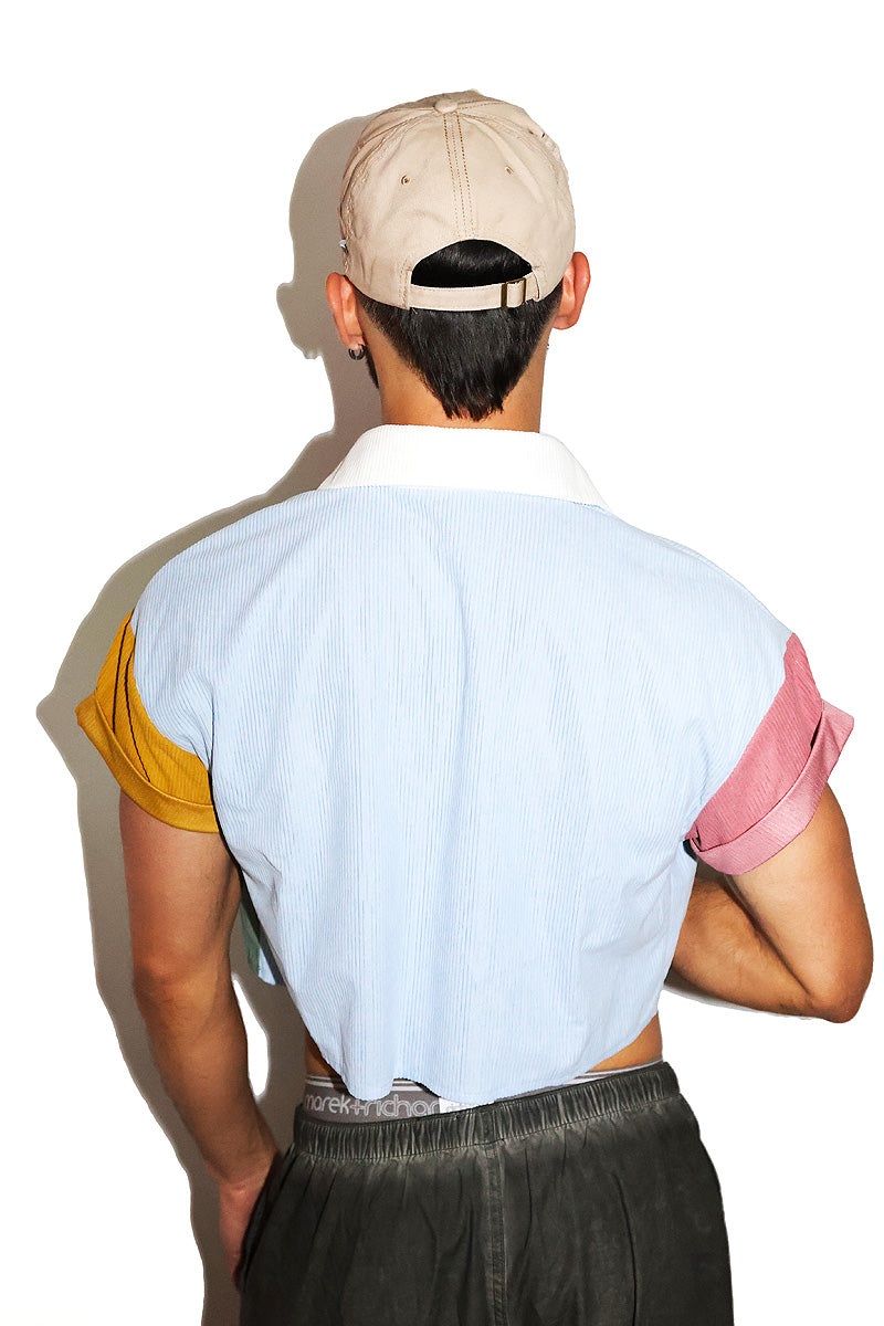 Adobe Corduroy Crop Shirt- White