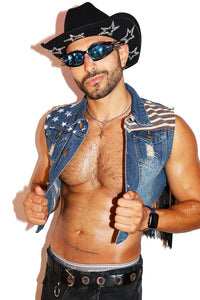 American Country Denim Vest- Blue