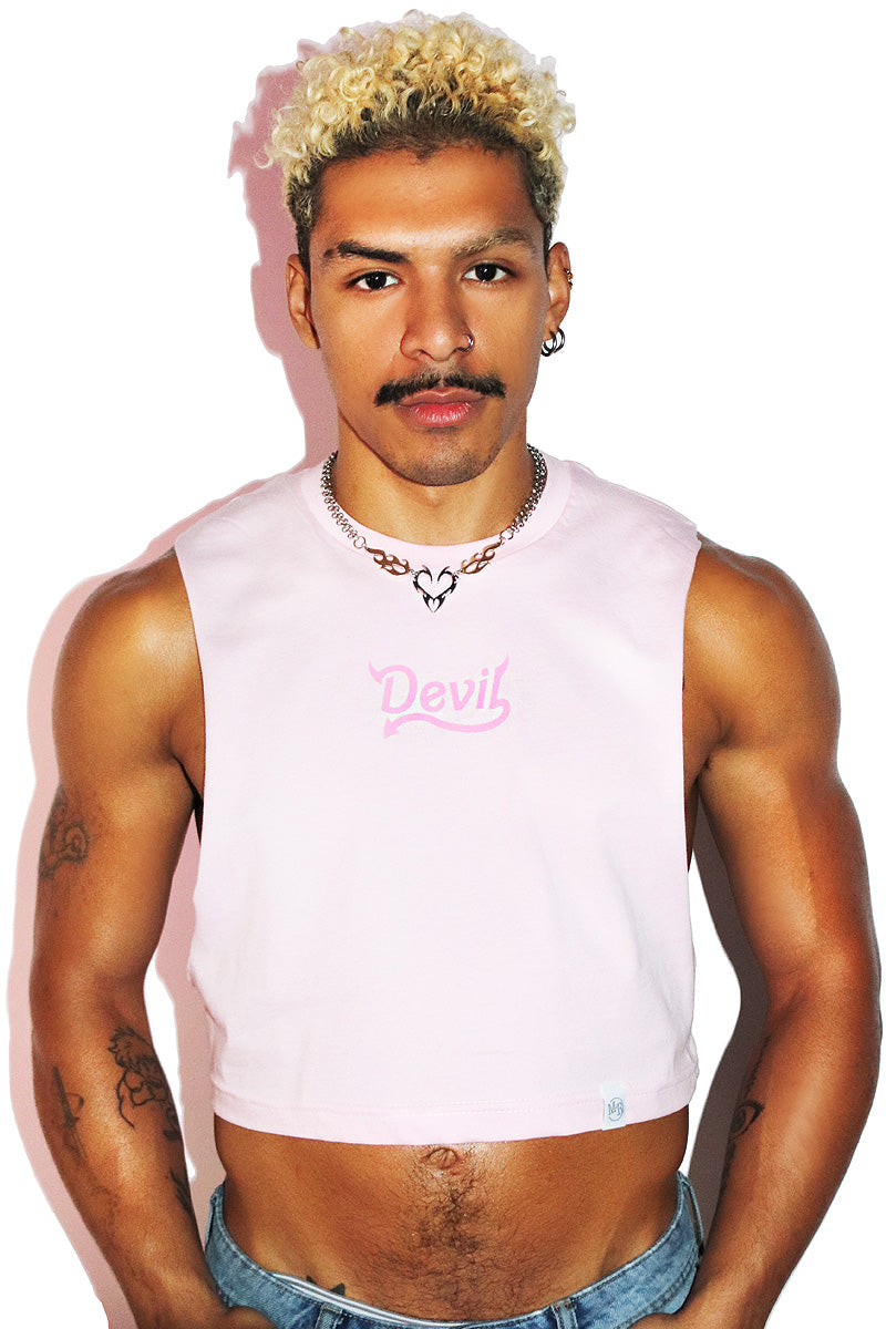 Devil Crop Low Armhole Tank-Pink – Marek+Richard