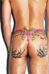 Dancing Fire Elastic Thong-Black