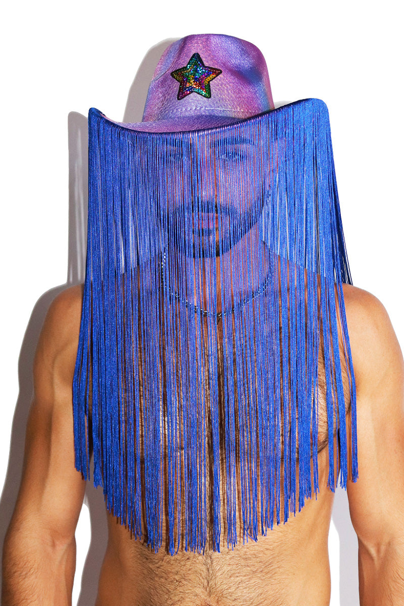 Fringe Cowboy Hat - Blue