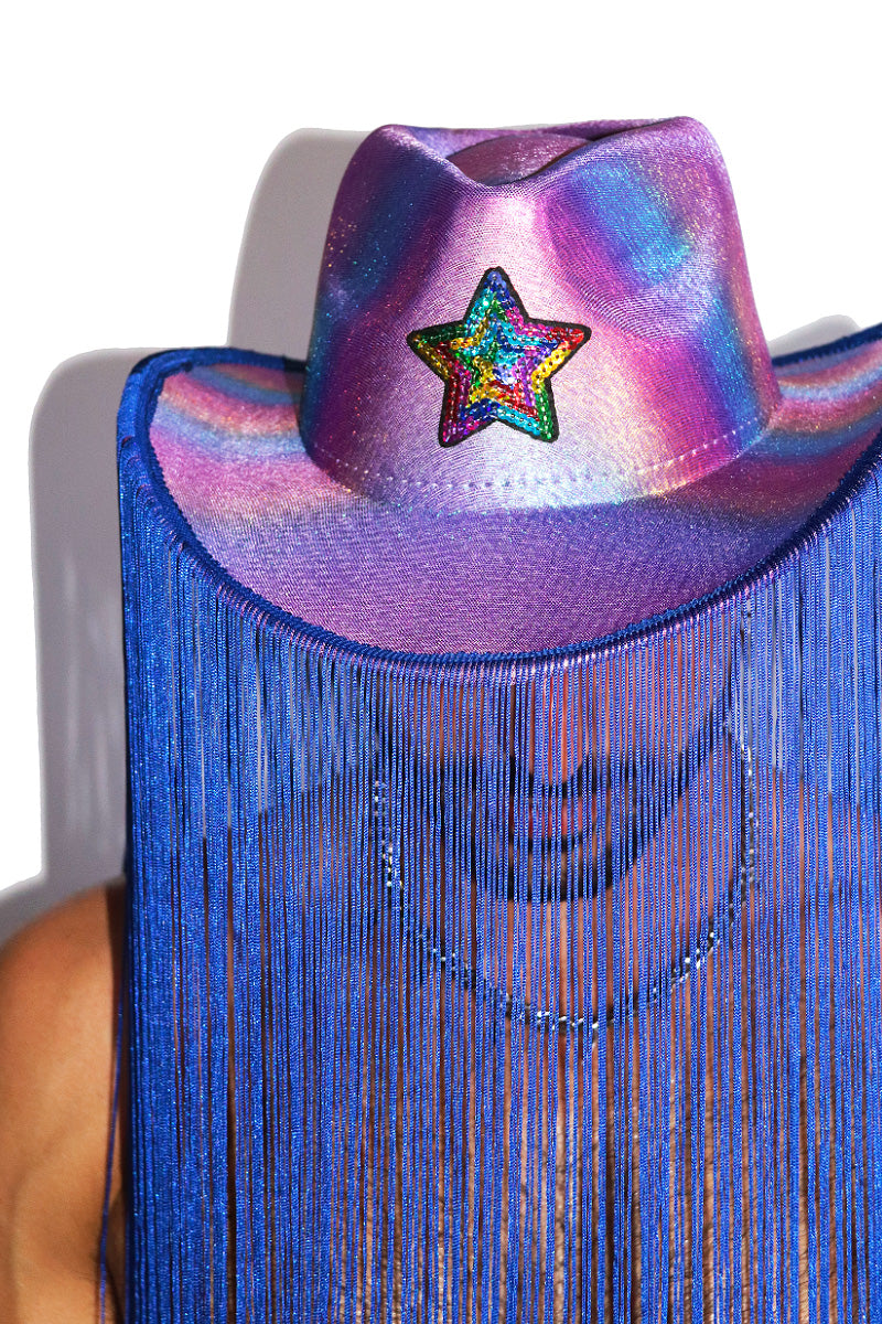 Fringe Cowboy Hat - Blue
