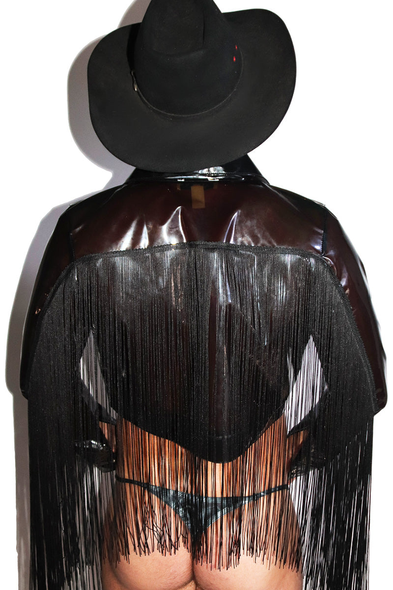 Dark Cowboy Vinyl Fringe Western Crop Jacket-Black – Marek+Richard