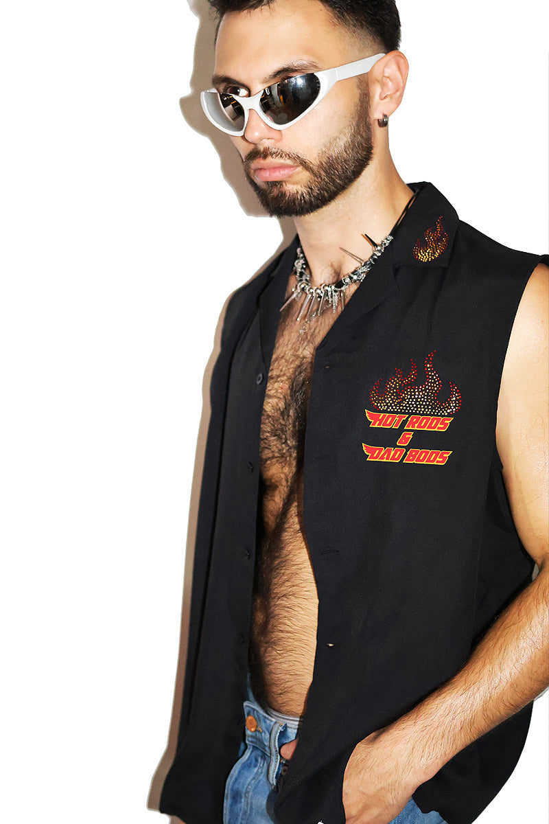 Hot Rods Dad Bods Sleeveless Shirt - Black