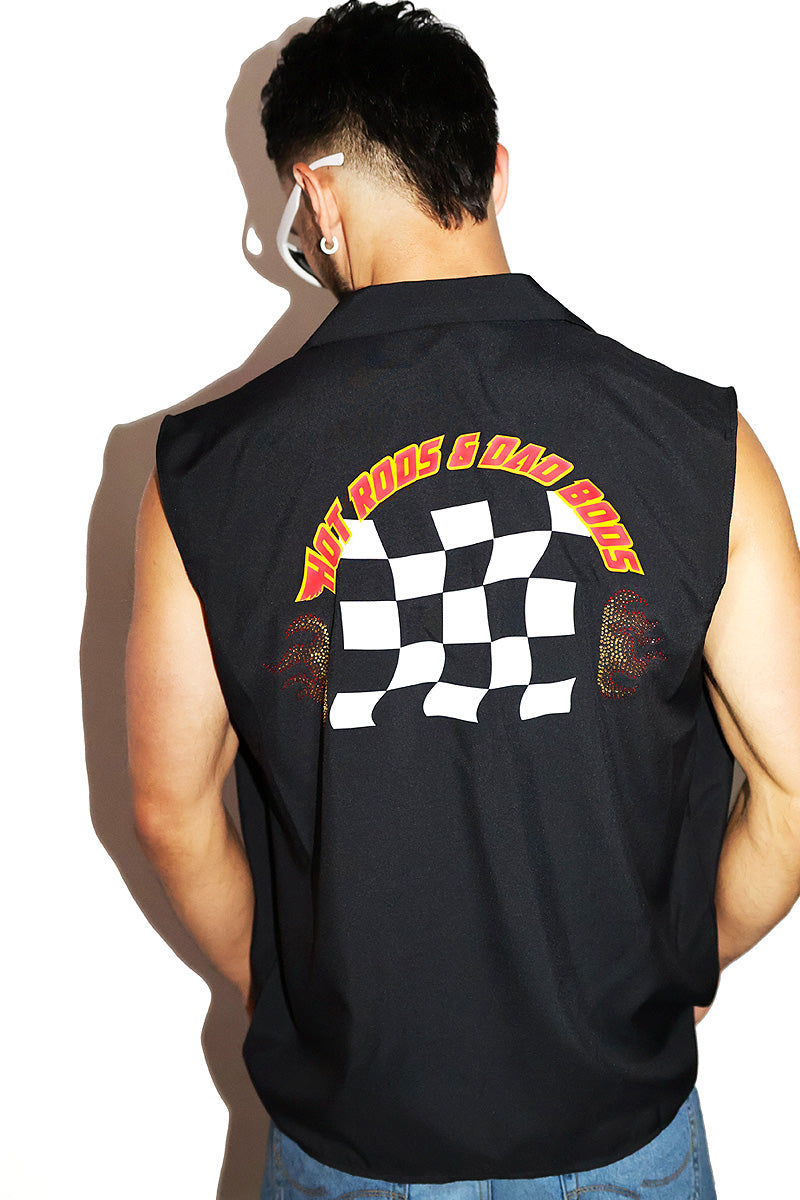 Hot Rods Dad Bods Sleeveless Shirt - Black