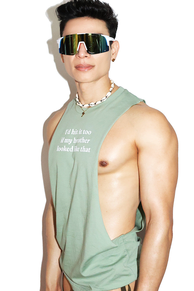 Brotherly Love Low Armhole Tank- Sage