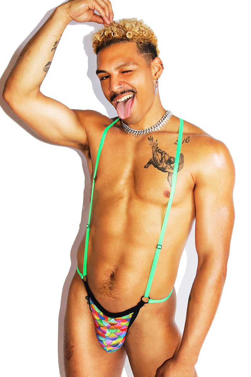Rainbow Fish Elastic Body Thong-  Multi