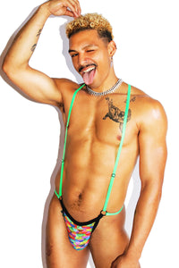 Rainbow Fish Elastic Body Thong-  Multi
