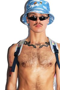 Queer Rainbow Vinyl Backpack Bag- Multi
