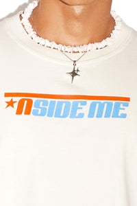 N Side Me Long Sleeve Crop Tee- Cream