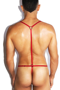 Western Show Stopper Dip Body Thong- Red