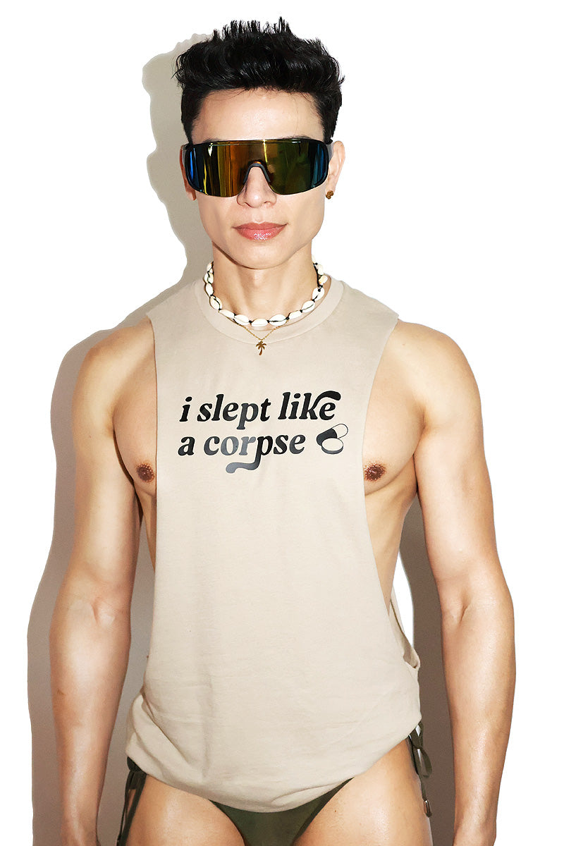 Slept Like A Corpse Low Armhole Tank- Tank