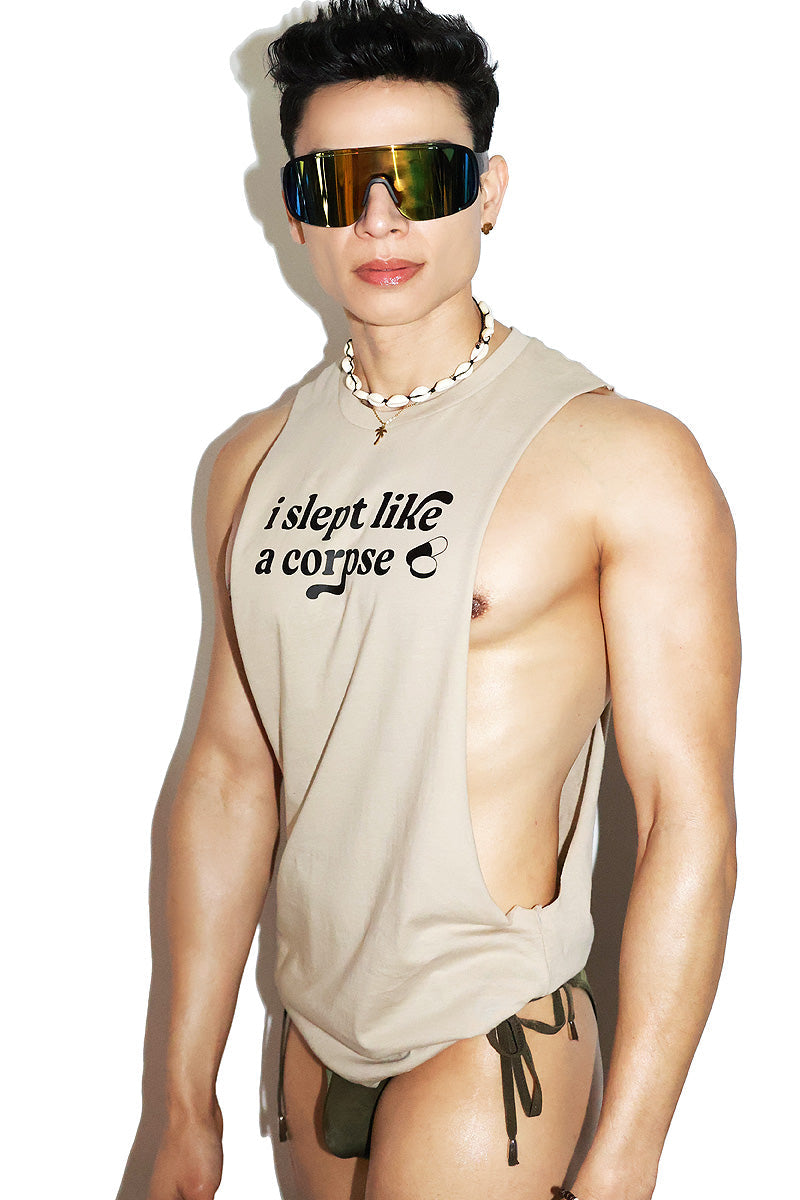 Slept Like A Corpse Low Armhole Tank- Tank
