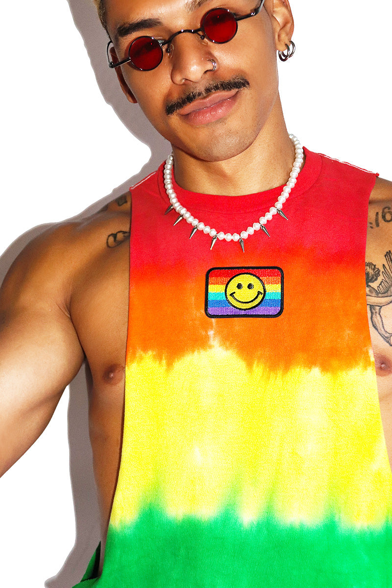 rainbow tie dye tank