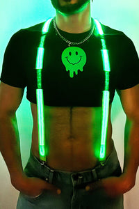 Acid Optic Glow Garter Extreme Crop Tee- Black