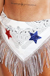 Star Spangled Drape Bandana Thong  - Red