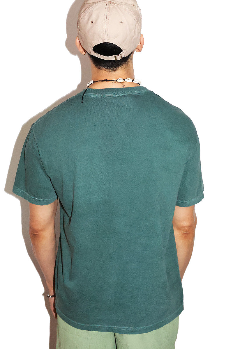 Tsunami, Buddhism, Piper No! Vintage Pocket Tee-Dark Green