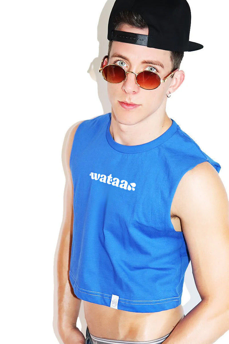 Wataa Crop Tank-Royal Blue