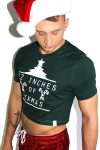 12 inches of Christmas Crop Tee-Green