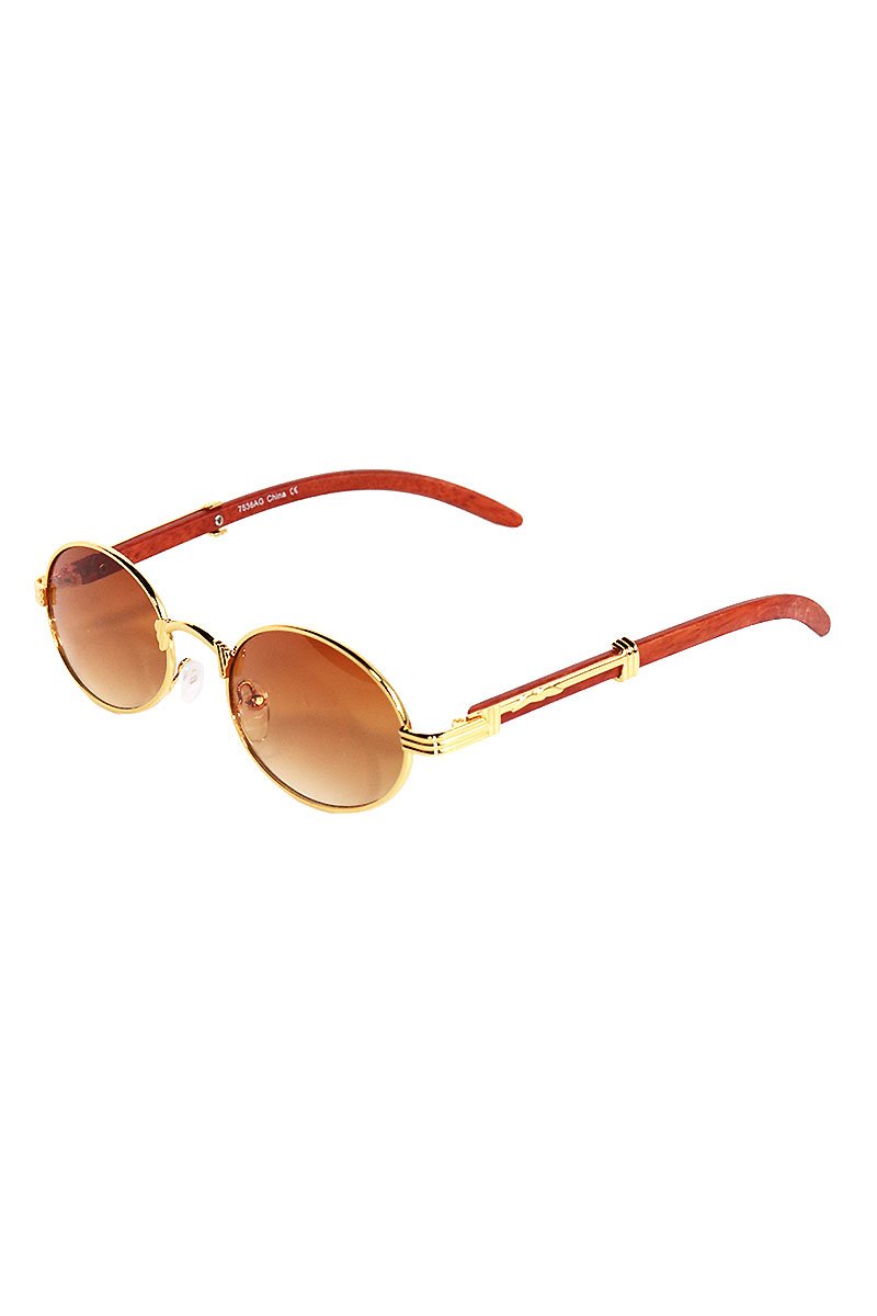 Gold oval clearance sunglasses