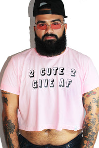 PLUS: 2 Cute 2 Give AF Crop Tee-Pink