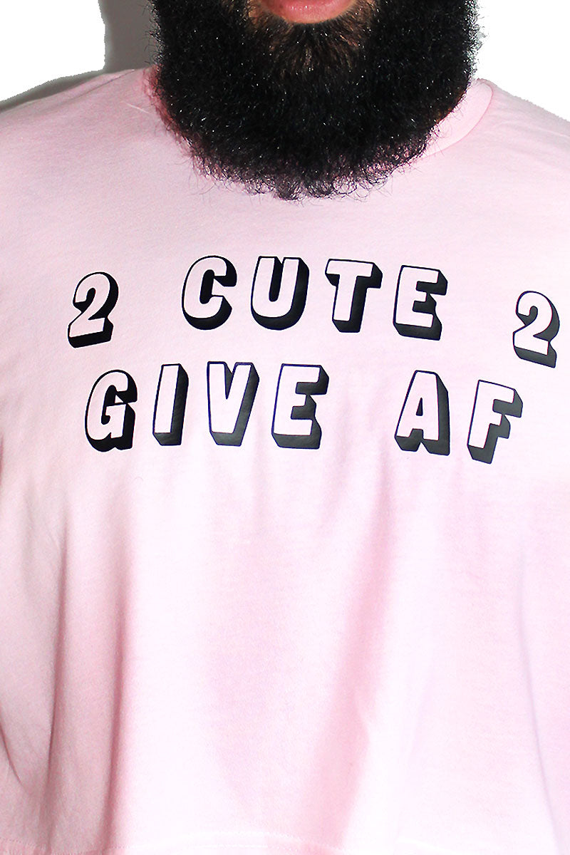 PLUS: 2 Cute 2 Give AF Crop Tee-Pink