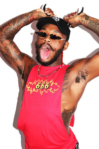 666 Low Arm Shedder Tank- Red