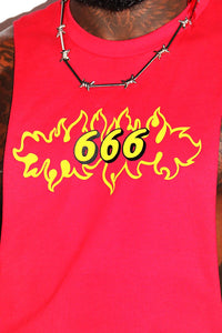 666 Low Arm Shedder Tank- Red