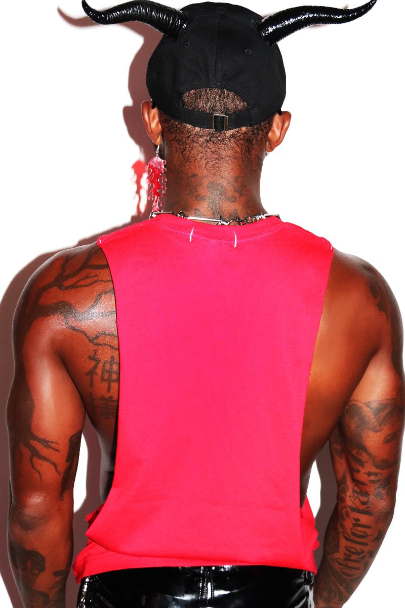 666 Low Arm Shedder Tank- Red