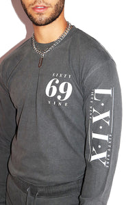 69 Vintage Long Sleeve Tee-Black