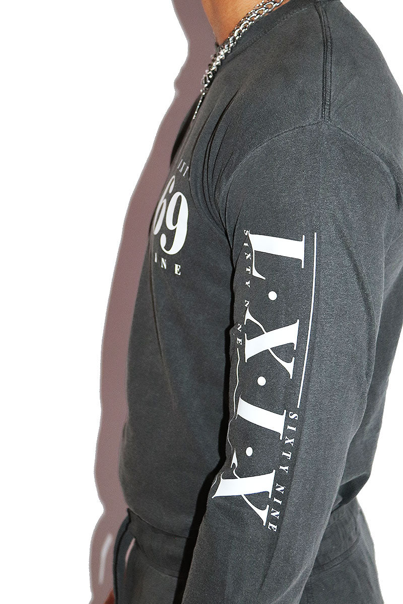 69 Vintage Long Sleeve Tee-Black