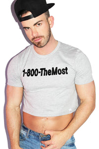 1-800 The Most Crop Tee- Grey