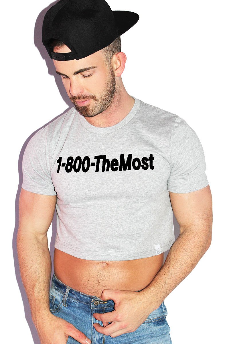 1-800 The Most Crop Tee- Grey