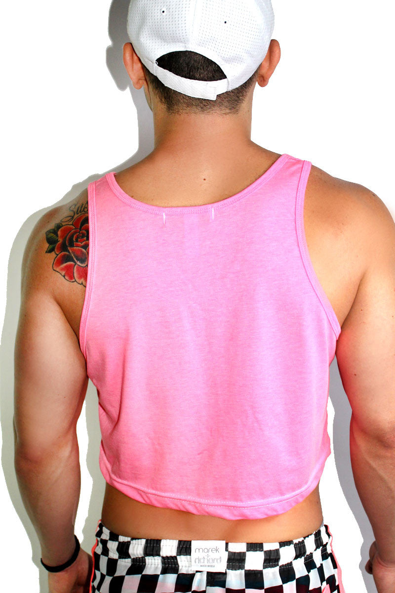 Ab Fab Crop Racerback Tank- Pink