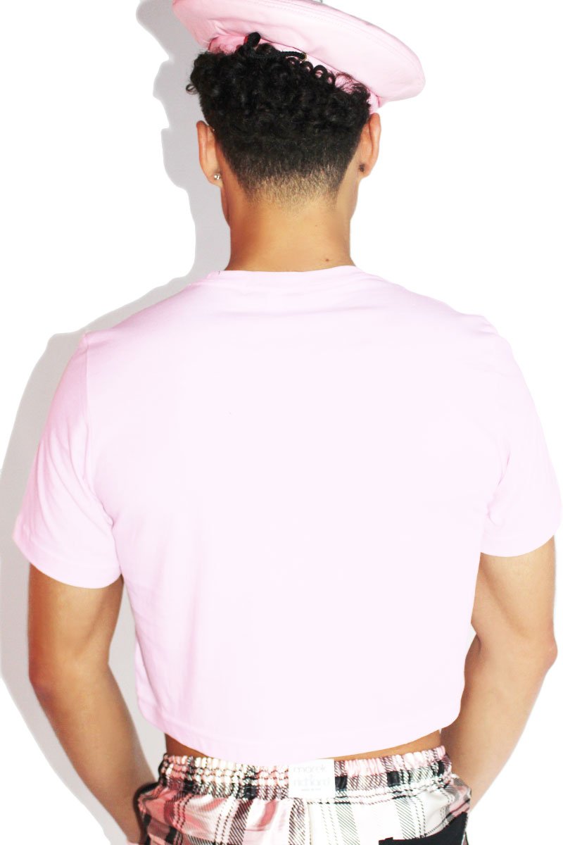 All Black Everything Crop Tee-Pink
