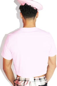 All Black Everything Crop Tee-Pink