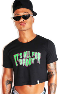 All 4  Daddy Crop Tee-Black
