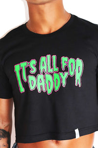 All 4  Daddy Crop Tee-Black