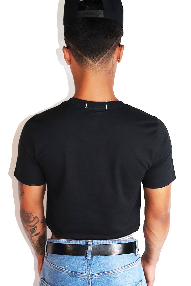 All 4  Daddy Crop Tee-Black