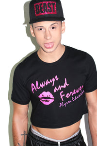 Alyssa Edwards Always and Forever Crop Tee-Black