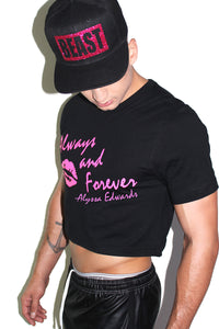 Alyssa Edwards Always and Forever Crop Tee-Black