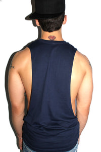 Anchor Cutout Low Arm Tank- Navy